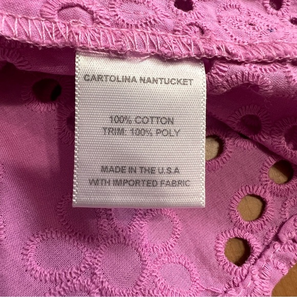 Cartolina Pink Eyelet Dress with Ruffle Sleeves NWOT Size M - Picture 7 of 8